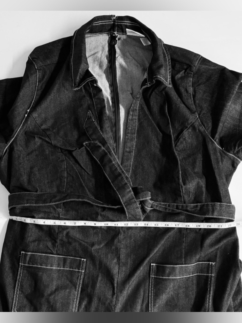 NWT Anthropologie x Maeve-Colette Black Denim Wrap Jumpsuit.Size 24W - Picture 12 of 13